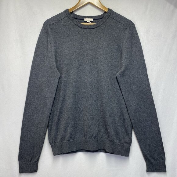 Gap Cotton Cashmere Crewneck Pullover Sweater Men Small Dark Gray Stretch - Picture 1 of 15